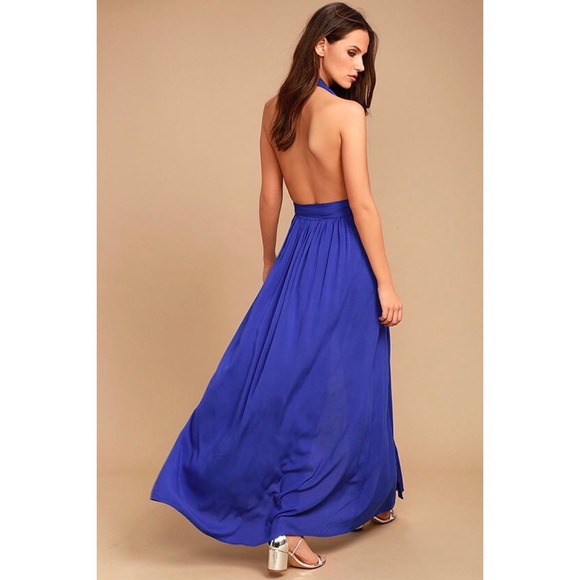 Lulus “Crescendo” Backless Wrap Low Cut Maxi Dress - Picture 3 of 16